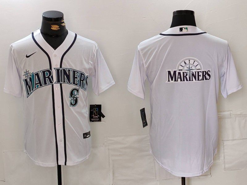 Men Seattle Mariners Blank White Game 2024 Nike MLB Jersey style 2->seattle mariners->MLB Jersey